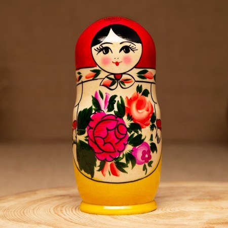 Nesting doll "Nina", red scarf, 6 puppet, 12-14 cm-2