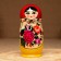 Nesting doll "Nina", red scarf, 6 puppet, 12-14 cm