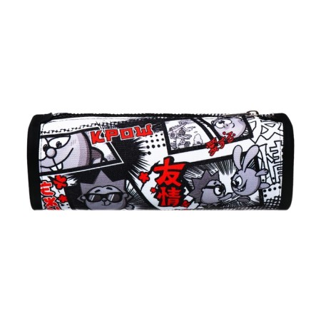 Penal soft, 1 compartment, quadro, 70 x 200 mm, Hatber "Smeshariki" silicone+tkekstil, black/white npn_722262-2