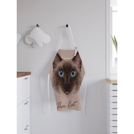 Apron of a kitchen with a photo print "Thai cat", adjustable, size OS-1
