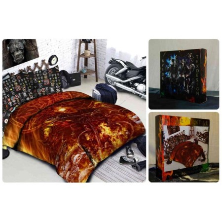 Less Win -linen euro "Bikers", size 220x240 cm, 200x220 cm, 70x70 cm - 2 pcs