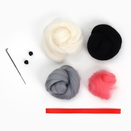 Wool toy "Gray kitten"-2