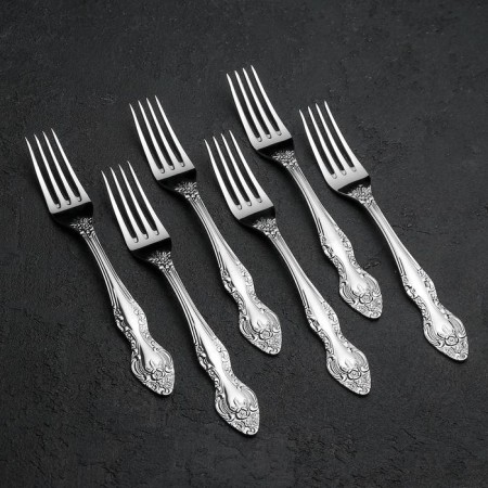 Set of cutlery "Troika", 24 items, decorative box, silver color-5