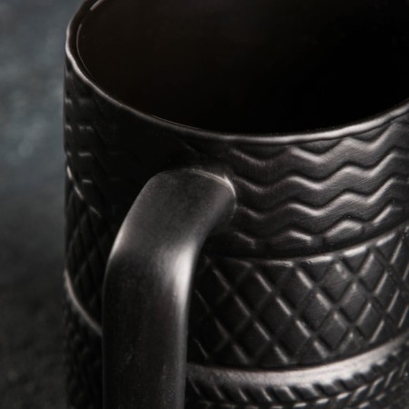 Ceramic “Tires” mug, 460 ml, black color-2