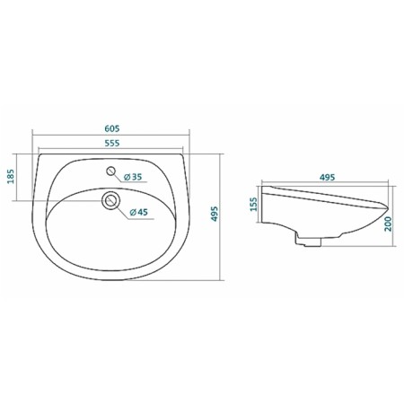 Santek “Breez-60” shell with a hole for the mixer, with a pedestal-1