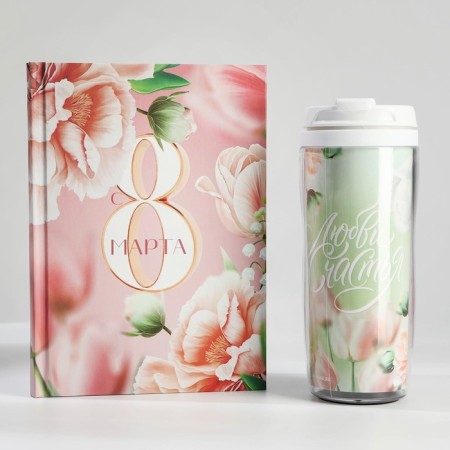 Gift set A5 Diary, 80 liters. and thermostatic 350 ml "since March 8"-2