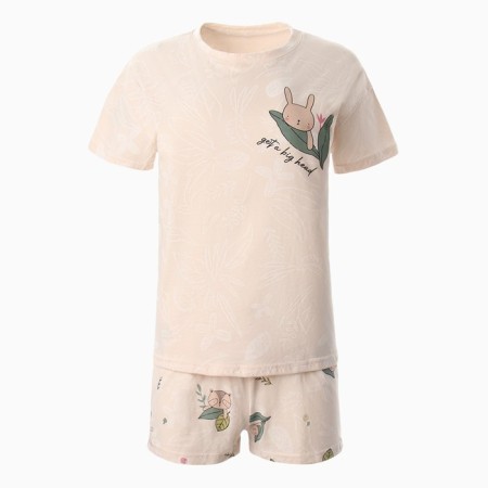 Female homemade set (T -shirt/shorts), beige color, size 50-6