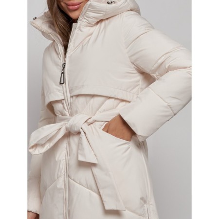 Coat insulated winter female, size 42, light-beige color-10