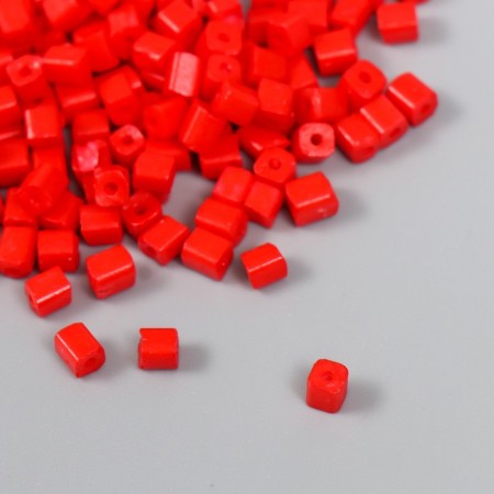 Cube glass 4x4 mm "brightness. Scarlet" set 20 grams