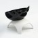 Black bowl on a white stand 10 x 12 x 13.5 cm