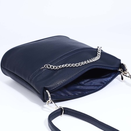 Janelli Cross-Boda Bag on a zipper, 2 external pockets, blue color-6