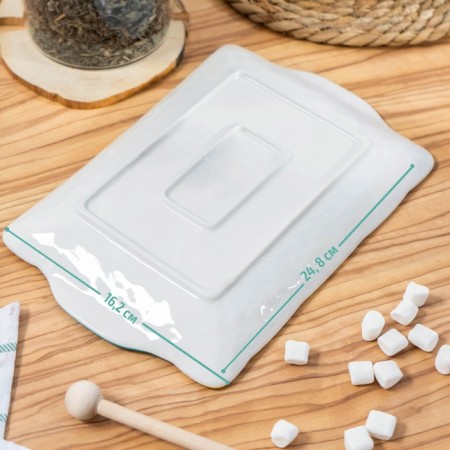 Ceramic rectangular "Cupid Dino" dish, 24.8 × 16.2 cm, yellow color-3