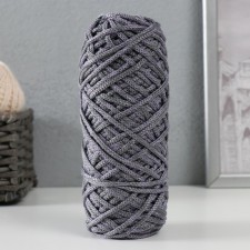 Knitting cord 35% cotton, 65% polypropylene 3 mm 85m/160 ± 10 g (lavender/graphite)