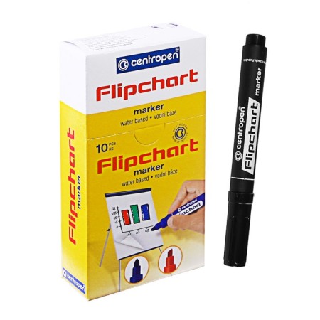 Flipchart marker mowed 5.0 mm Centropen 8560 Flipchart, line 1 - 4.6 mm, black color