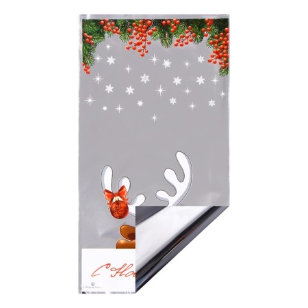 Gift package "Happy New Year!" 20 x 35 cm, colored metallized pattern-1