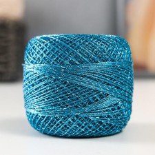 Пряжа "Camelia" 70% полиэстер, 30% люрекс 190м/20гр (423 бирюза)