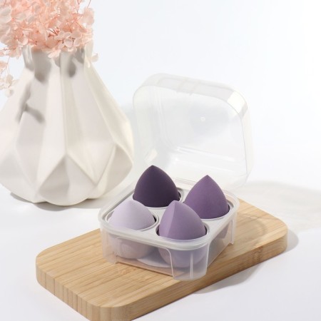 Makeup sponge, set - 4 pcs, increase when getting wet, purple color-6