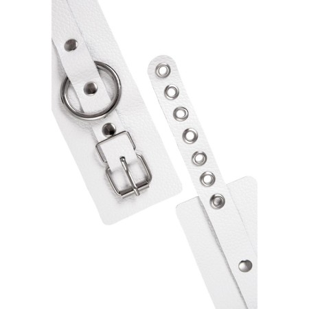 Handcuffs Pecado BDSM, soft with grirts, genuine leather, white-5