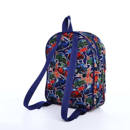 Baby backpack on lightning, external pocket, blue color-1