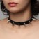 Choker "Temptation" The spikes are long, the color is black in silver, 42 cm