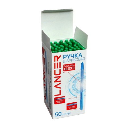 Ballic handle Office Style 820, Node 1.0 mm, green ink, transparent body-4