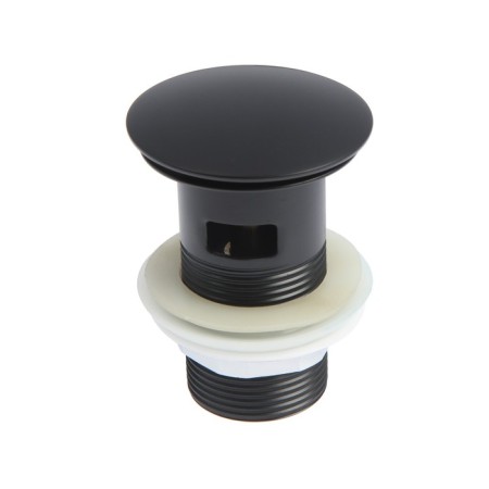 Bottom valve with overflow Accoona A480F-1, 1 1/4 ", with overflow, black