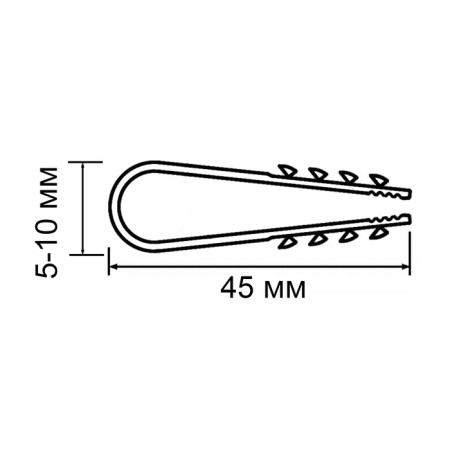 Dubel-Khomut "Rosdubeel", for a round cable, nylon, 5-10 mm, white, 100 pcs-1