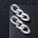 Earrings Metal "Chain" Diagonal links, silver color