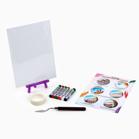 Drawing pastel with an easel "Colorful peonies", a set for creativity-5