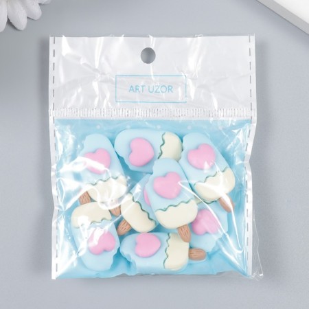 Decor for creativity plastic "Eskimo with heart" 3x1.5 cm-3