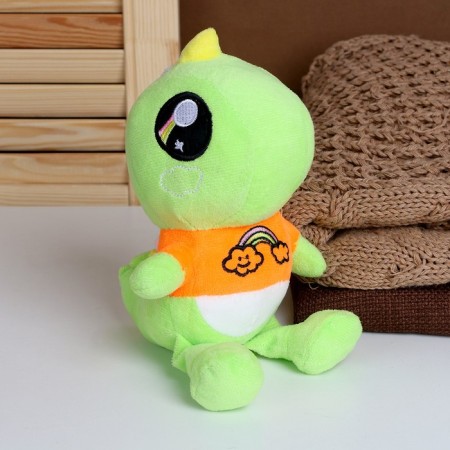 Soft toy "dinosaurus" in a jacket with a rainbow, 20 cm-4