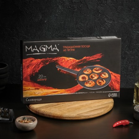 Cast iron pan Magma "spheros", 7 cells, 20 × 3 cm, cast -iron handle-6