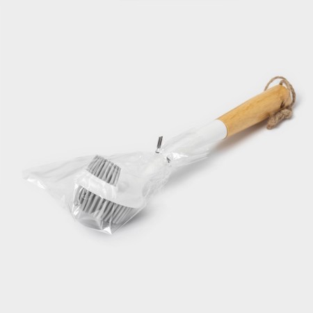 Meli shade brush, bamboo handle, double -sided, TPR pile 1.8 cm, 5 × 26.5 cm-7