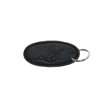 Key keychain, genuine leather, 36x77x3 cm, black