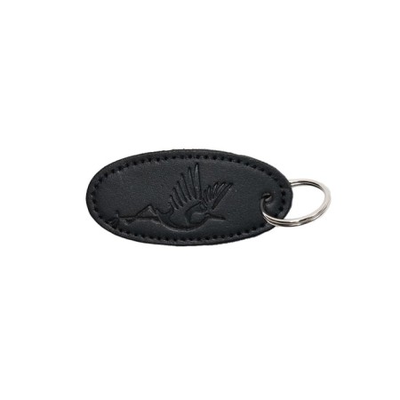 Key keychain, genuine leather, 36x77x3 cm, black