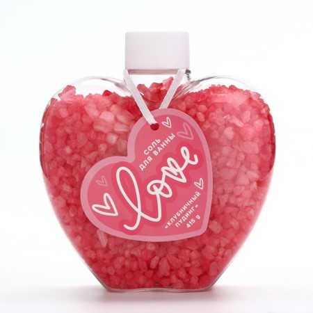 Love bath salt, 415 g, aroma of strawberry pudding, pure happiness-4