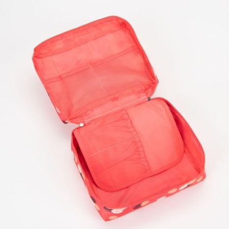 Cosmetic bag with lightning, red color-3