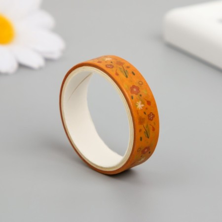 Adhesive tape paper "Orange mood" width 1 cm winding 2 m set 5 pcs-1