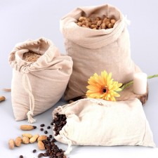 Linseed bag, 30 × 25 cm, 3 kg, with ties, beige