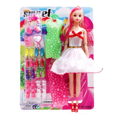 Sharpish doll "Lisa" with a set of dress, shoes and accessories-3