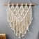 Panel wall in the technique of macram "shawl" natural 55x50 cm