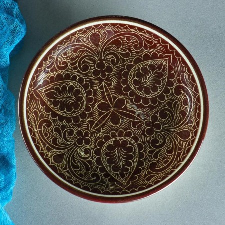 Set of Tea Rishtan Ceramics "Patterns", 9 objects, (kettle 0.8 l, Piales 0.3 l)-5