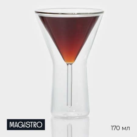 Martini glass glass with double walls Magistro "Ice", 170 ml, 10.3 × 15.7 cm