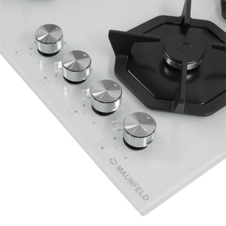 Hlect surface Maunfeld EGHG.64.2CW/G, gas, 4 burners, color white glass-2