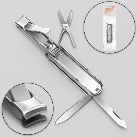 Kusachki-Kniper manicure, 4 in 1, multifunctional, 6 cm, silver color-2