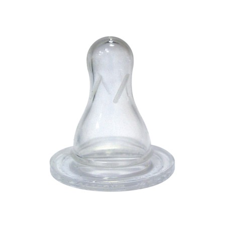 Nipple silicone round with stiffness ribs, from 0 to 3 months, size S (water, tea)