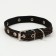 Collar of a leather reflective butterfly on a synthetic winterizer butterfly, 45 x 2 cm, Osh 25-35 cm, black