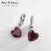 Earrings with rhinestones Xuping drop style, color silver