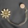 Picking for curtains "Chamomile", D = 6 cm, beige/gold color