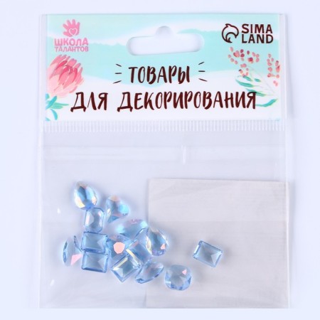 Decorative pebbles for creativity, set of 15 pcs., The color is light blue, stones: from 6 to 14 mm-2